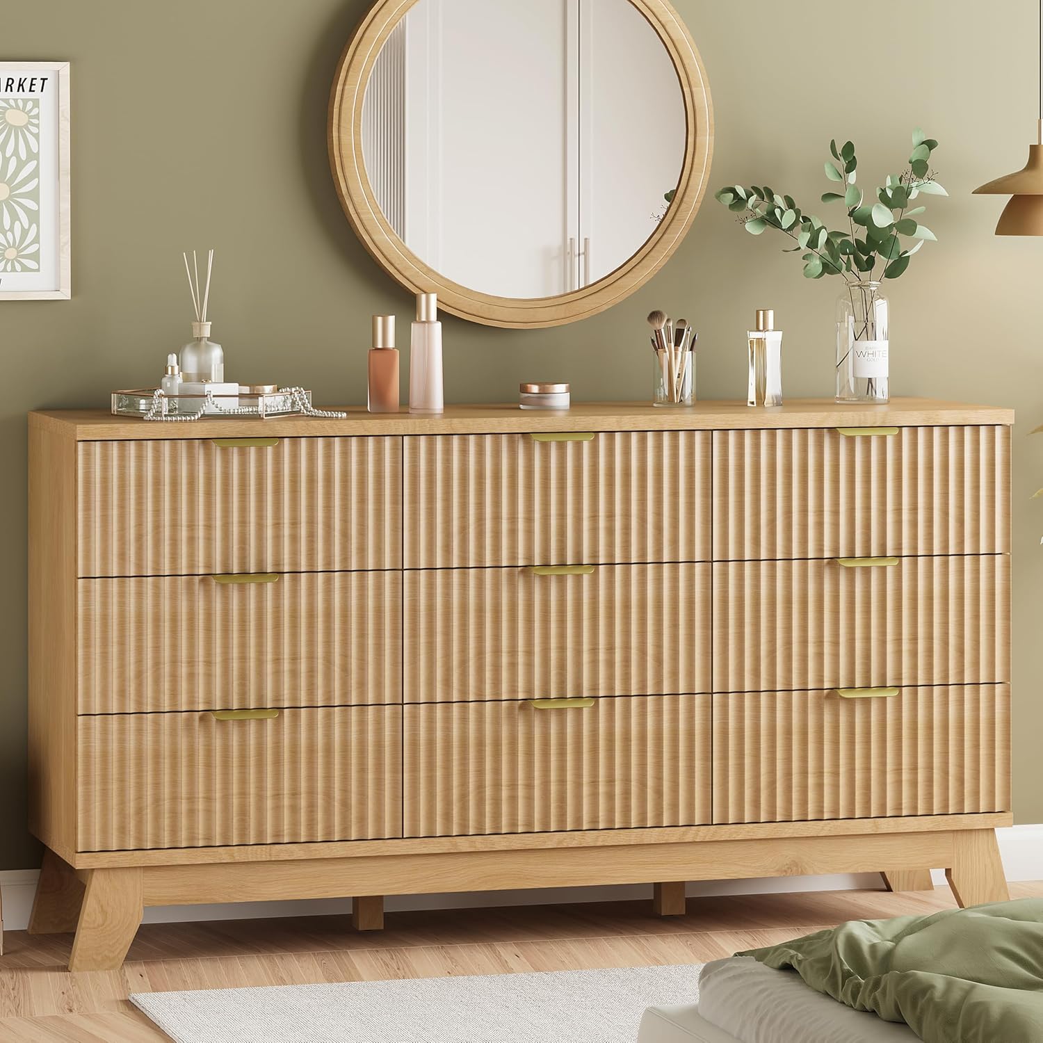 Furniture Hardware Brass - Fluted 9-Drawer Dresser 57