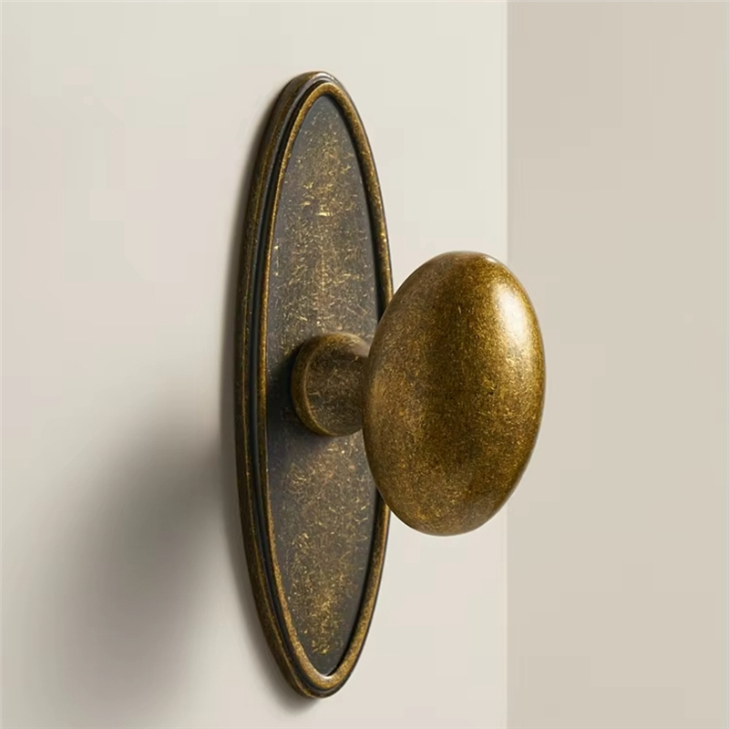 Furniture Hardware Brass - ABGR-Ice Flower Antique Brass Solid Brass