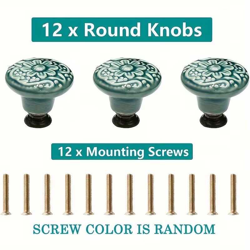 12pcs Ceramic Cabinet Knobs, F – Furniture Hardware China recenzja i cena