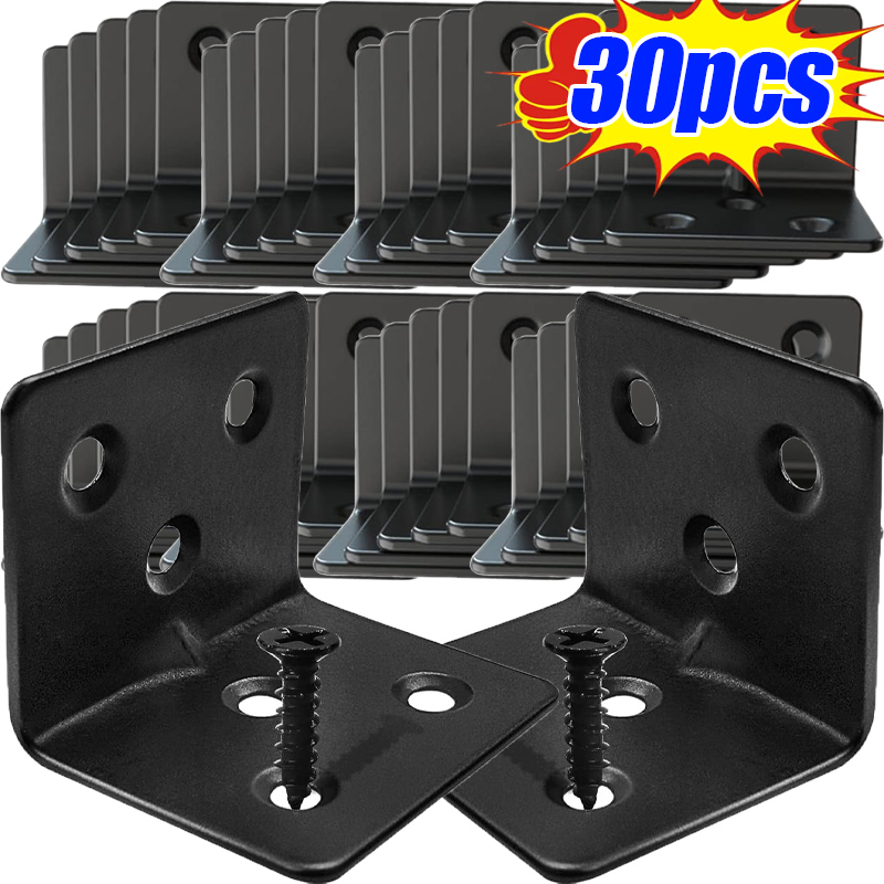 10/30pcs Black L-shaped Right  – Furniture Hardware Connectors recenzja i cena