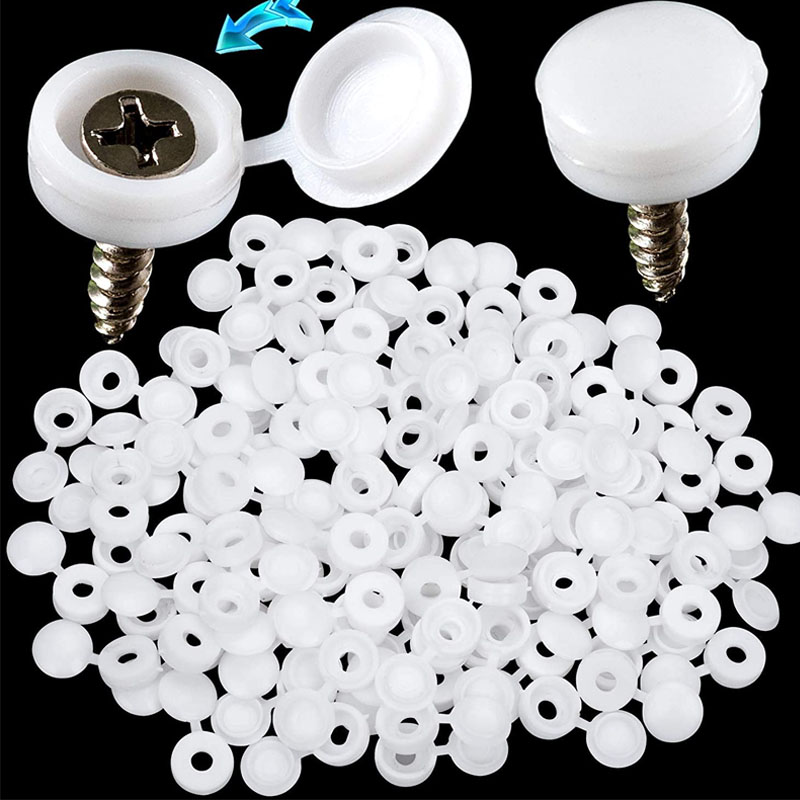 White Hinged Plastic Screw Cap – Furniture Hardware Covers recenzja i cena