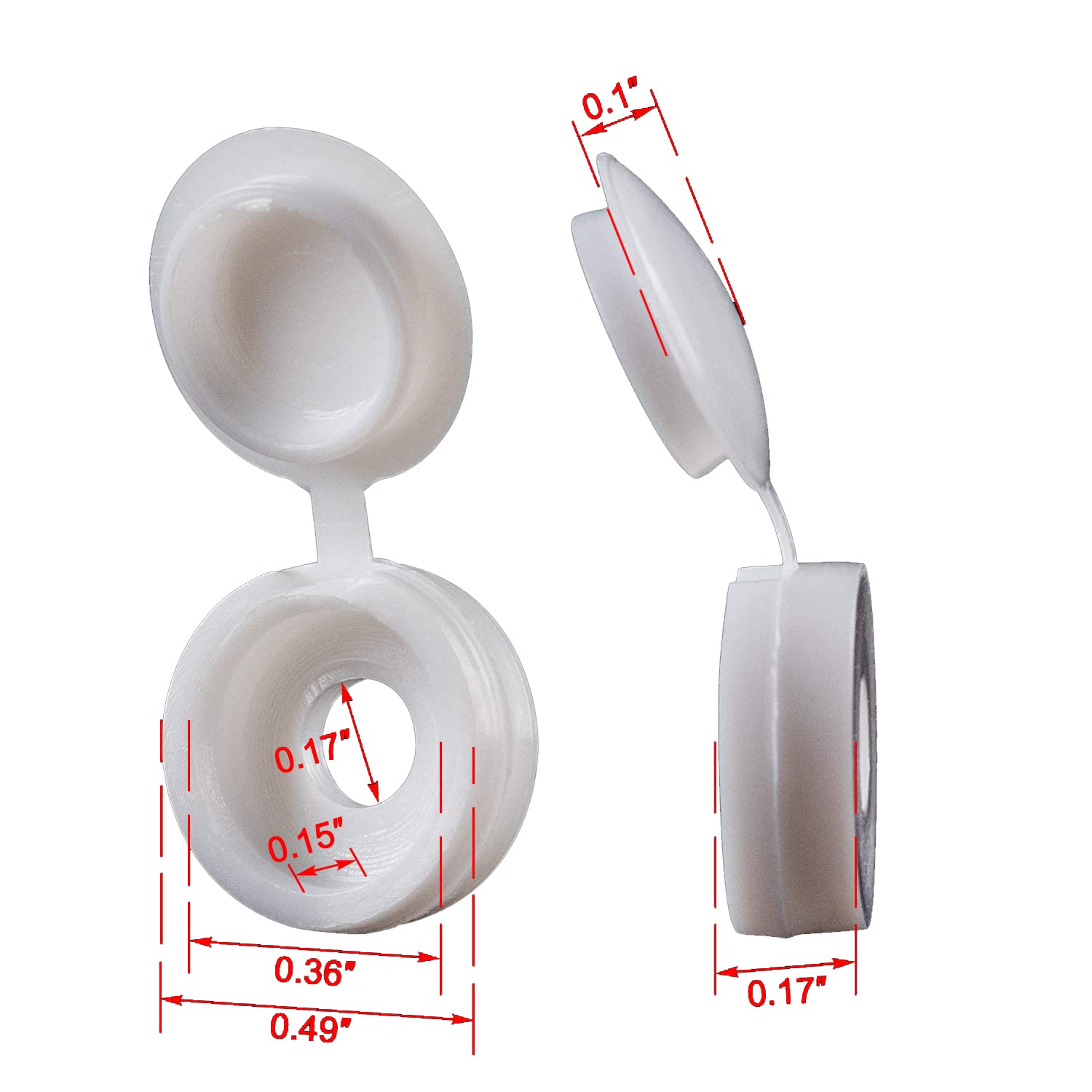 White Hinged Plastic Screw Cap – Furniture Hardware Covers recenzja i cena